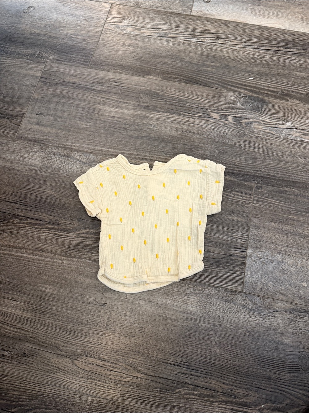 Wilson + Frenchy Kids Cream Short-Sleeve Top with Yellow Dot Print